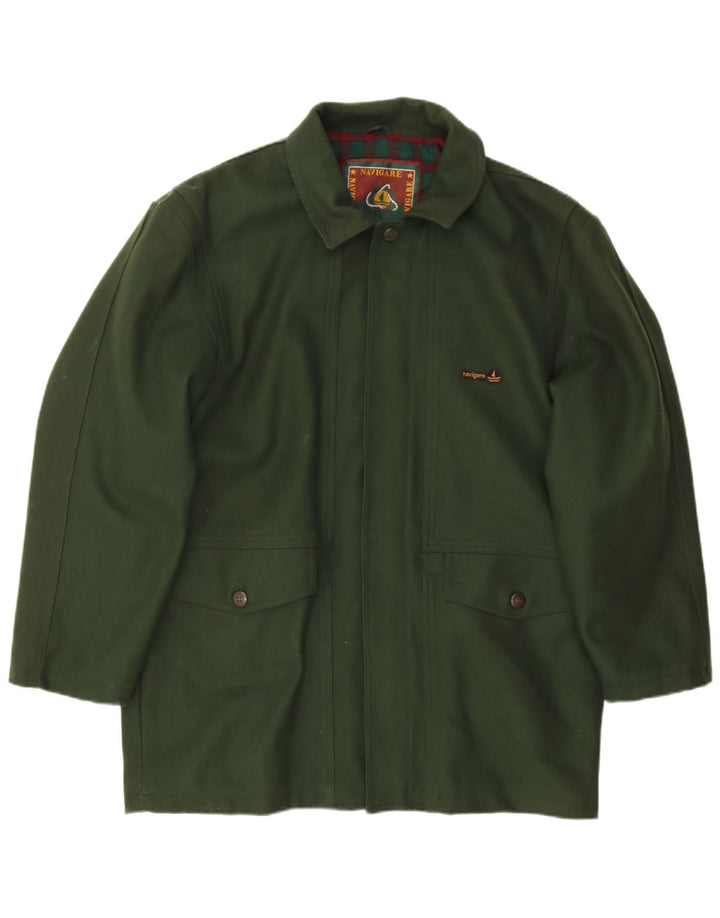 Ανδρικό πανωφόρι Navigare UK 40 Large Green Wool