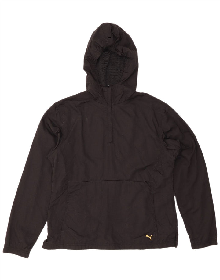 PUMA Γυναικείο μπουφάν Anorak με κουκούλα UK 14 μεγάλο μαύρο νάιλον