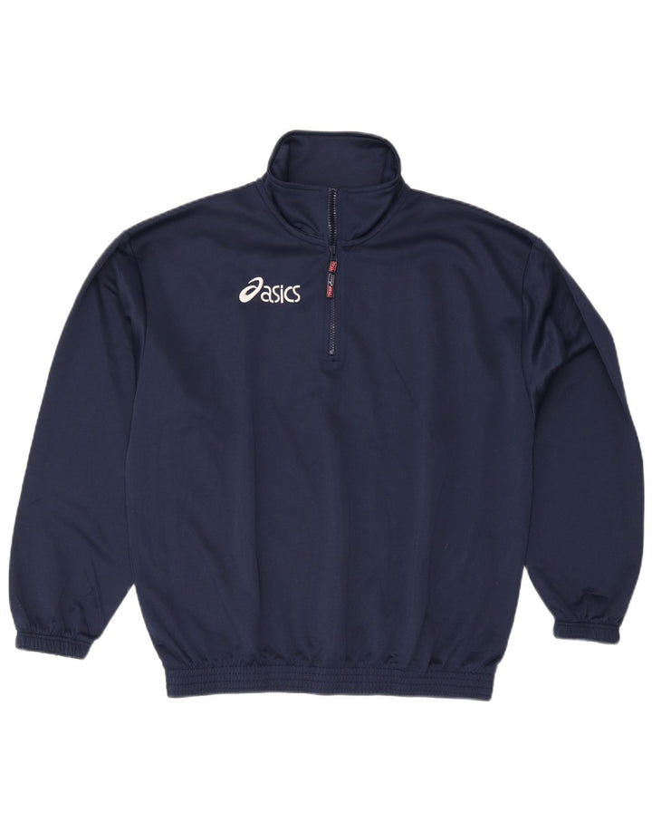 Ανδρικό φούτερ με φερμουάρ Asics Jumper Μεγάλο Navy Blue Polyester