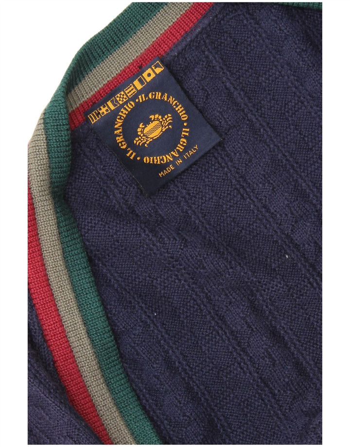 Ανδρικό πουλόβερ IL GRANCHIO Ζακέτα XL Navy Blue