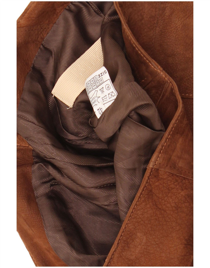 Γυναικεία Δερμάτινη Φούστα VINTAGE IT 42 Medium W30 Καφέ Δερμάτινο Patchwork