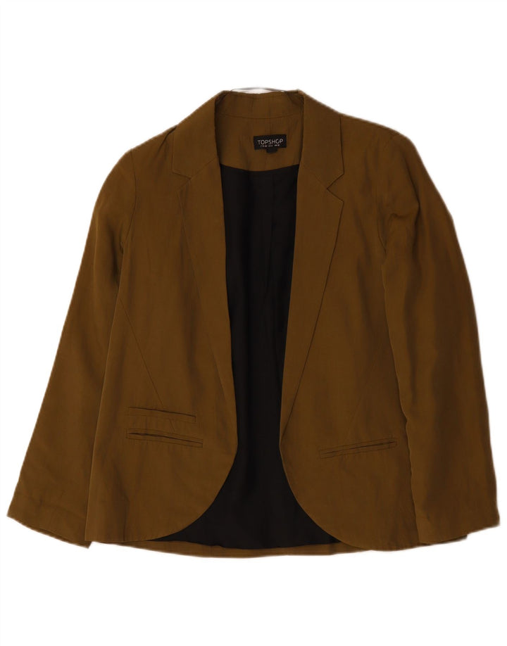 TOPSHOP Γυναικείο Oversized Open Blazer Jacket UK 10 Small Khaki Lyocell