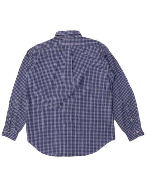 Ralph Lauren Mens Classic Fit Shirt Size 16 Large Blue Check Cotton