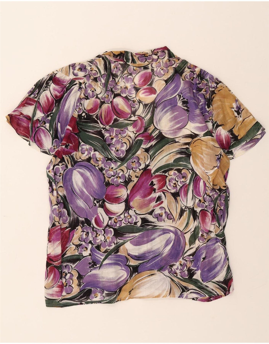 ST. CLAIR Womens Short Sleeve Shirt IT 44 Medium Multicoloured Floral Vintage St. Clair and Second-Hand St. Clair from Messina Hembry 