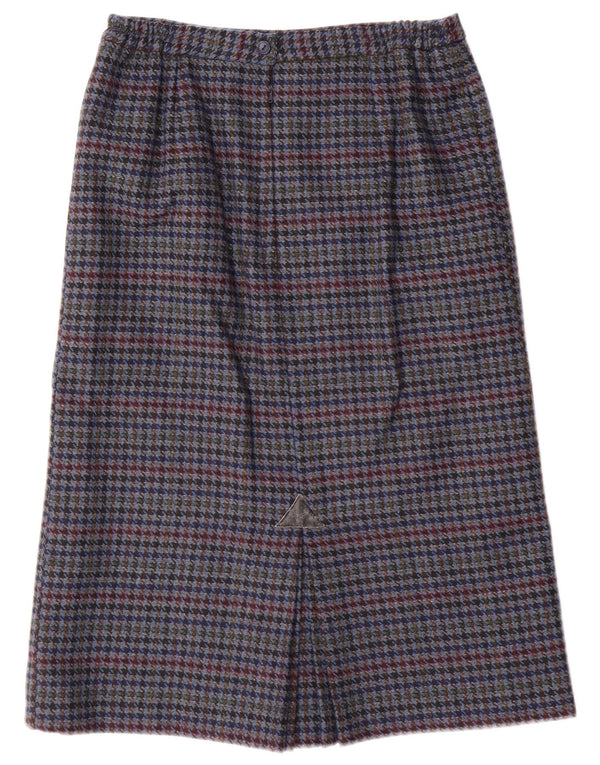 Vintage Γυναικεία Pencil Φούστα UK 14 Medium W28 Blue Houndstooth