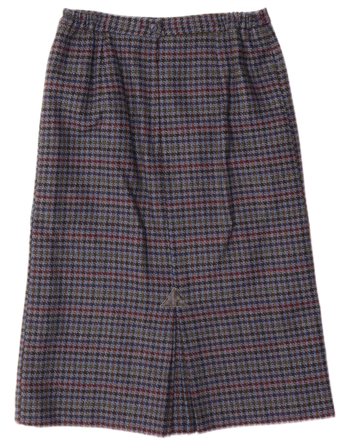 Vintage Γυναικεία Pencil Φούστα UK 14 Medium W28 Blue Houndstooth