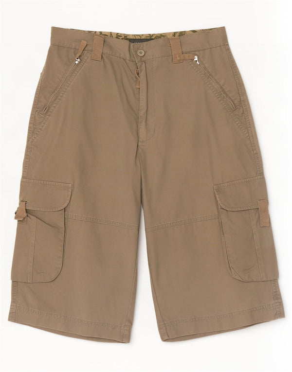 Zara Mens Cargo Shorts EU 38 Small W30 Khaki Cotton