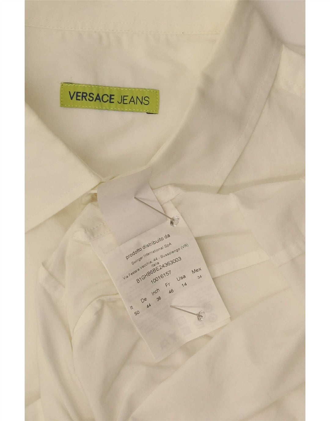 Ανδρικό πουκάμισο Versace IT 50, μεσαίο λευκό βαμβακερό