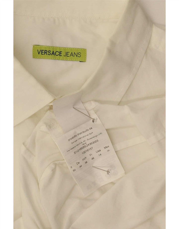 Ανδρικό πουκάμισο Versace IT 50, μεσαίο λευκό βαμβακερό