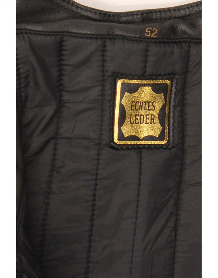 Vintage ανδρική δερμάτινη φόρμα IT 52 Large W34 L34 Μαύρο