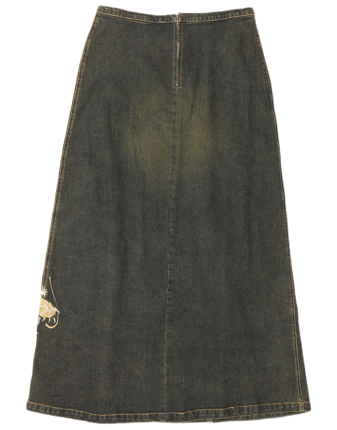 VINTAGE Γυναικεία τζιν φούστα UK 12 μεσαία W30 μπλε βαμβακερή