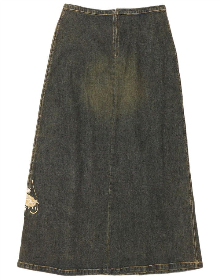 VINTAGE Γυναικεία τζιν φούστα UK 12 μεσαία W30 μπλε βαμβακερή