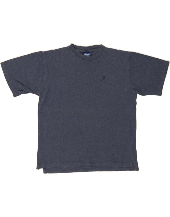 ASICS Mens T-Shirt Top Small Navy Blue Cotton Vintage Asics and Second-Hand Asics from Messina Hembry 