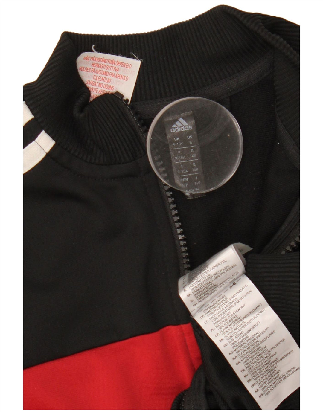 ADIDAS φόρμες για αγόρια τοπ μπουφάν 9-10 ετών Μαύρο πολύχρωμο πολυεστέρα