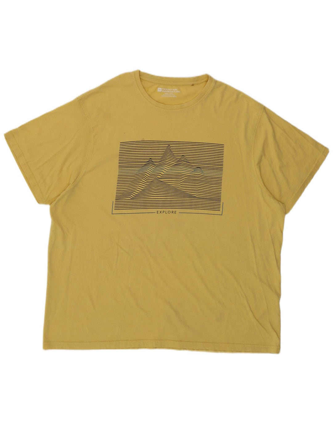 Ανδρικό γραφικό T-Shirt Mountain Warehouse Top 3XL κίτρινο βαμβακερό