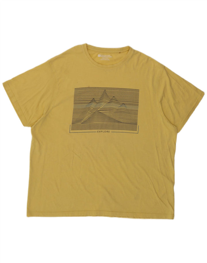 Ανδρικό γραφικό T-Shirt Mountain Warehouse Top 3XL κίτρινο βαμβακερό