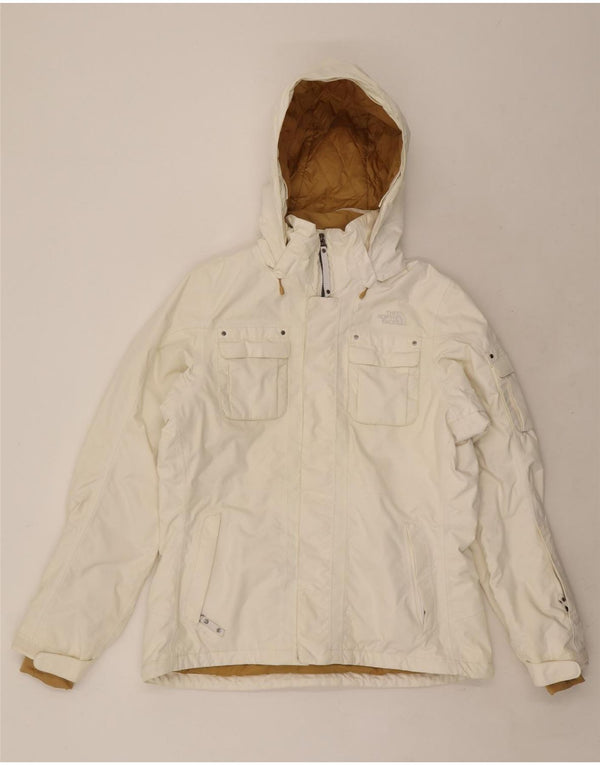The North Face γυναικείο μπουφάν με κουκούλα αντιανεμικό UK 16 μεγάλο λευκό νάιλον