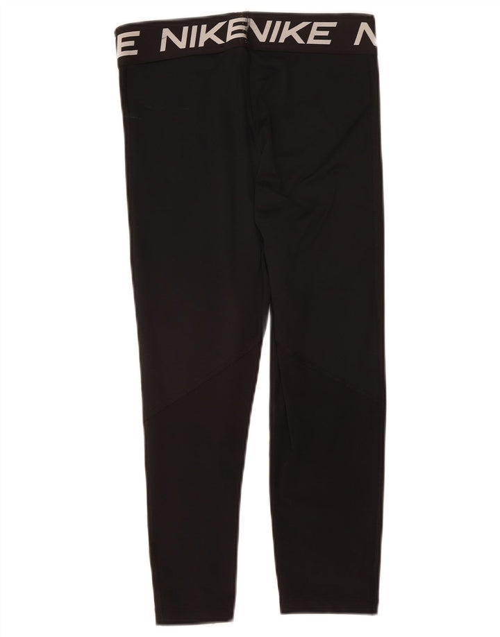 Γυναικεία γραφικά κολάν Capri NIKE UK 12 μεσαίου μαύρου πολυεστέρα