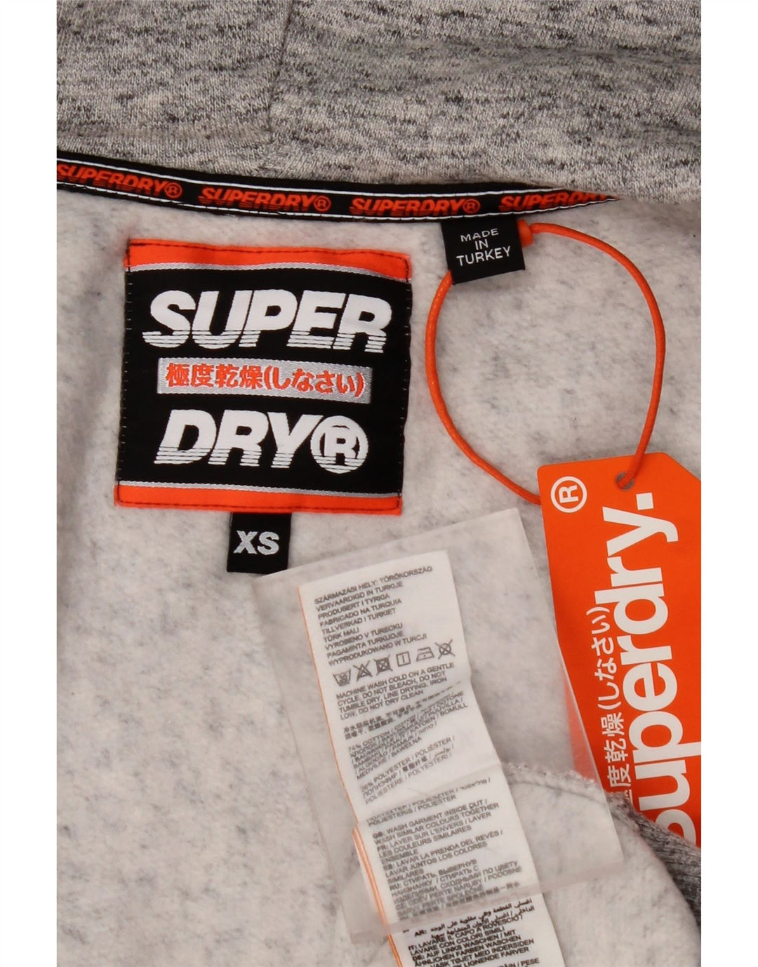 Ανδρικό πουλόβερ με κουκούλα με φερμουάρ SUPERDRY XS Γκρι βαμβακερό