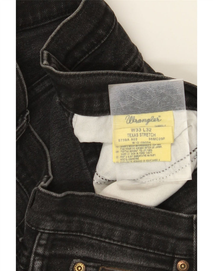 WRANGLER Ανδρικό Texas Stretch Straight Jeans W33 L32 Μαύρο βαμβακερό