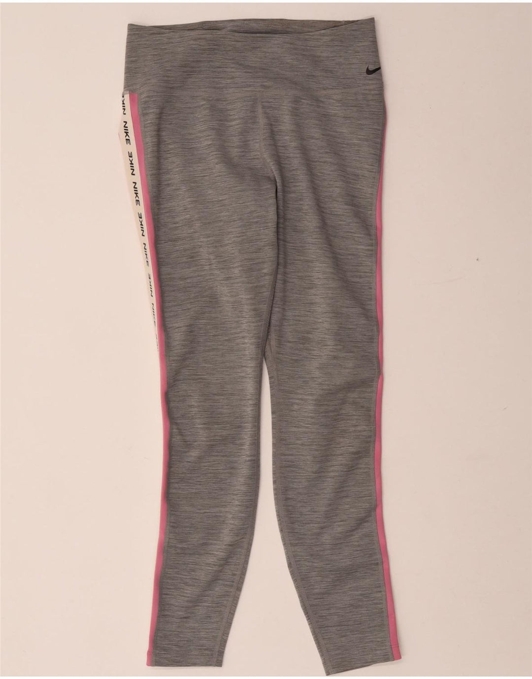 Γυναικεία Nike Dri Fit Graphic κολάν UK 12 μεσαίου γκρι πολυεστέρας