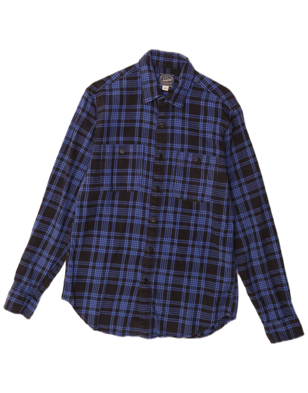 J. CREW Ανδρικό φανελένιο πουκάμισο Small Blue Check Cotton