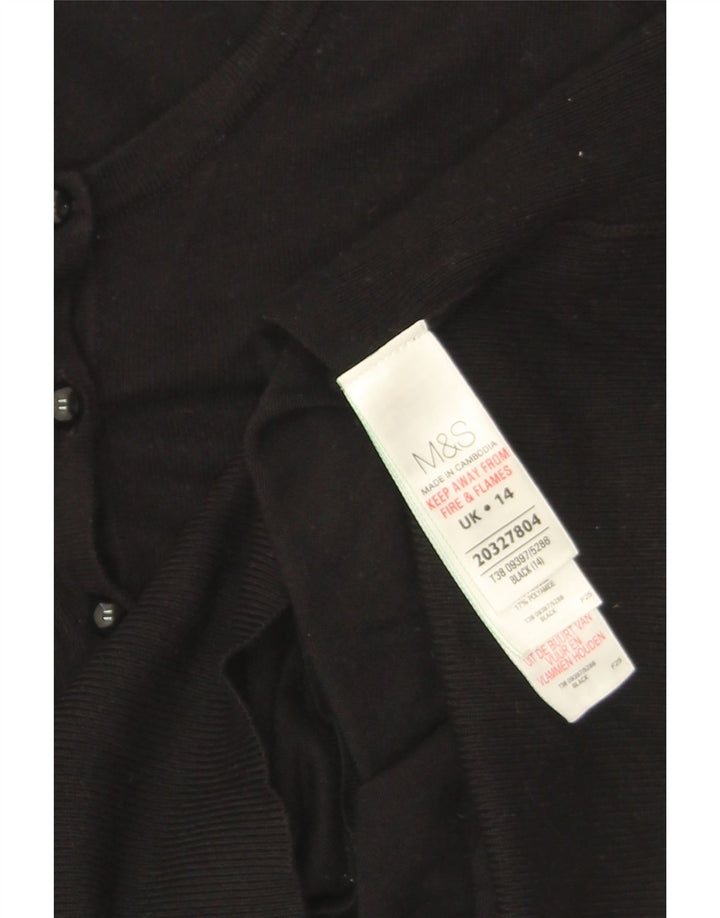 Marks & Spencer Γυναικεία ζακέτα πουλόβερ UK 14 μεγάλη μαύρη βισκόζη