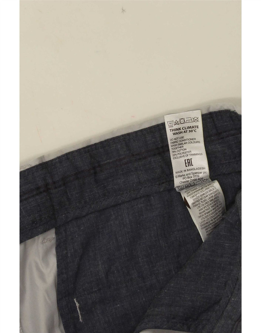 Ανδρικό σορτς Chino Marks & Spencer W34 μεγάλο γκρι βαμβακερό