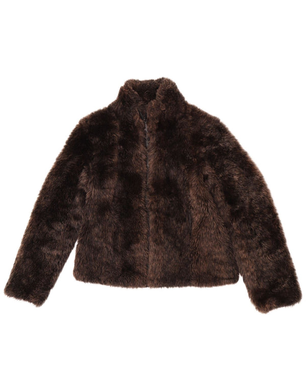 Vintage Γυναικείο Μπουφάν από Faux Fur UK 6 XS Καφέ Ακρυλικό