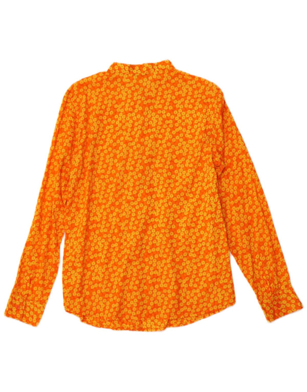 BENETTON Γυναικείο πουκάμισο Μπλούζα UK 12 Medium Orange Floral