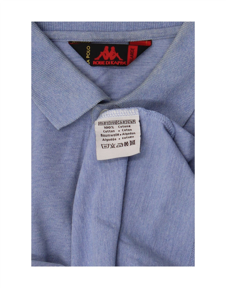 KAPPA Ανδρικό μακρυμάνικο μπλουζάκι πόλο μεγάλο μπλε βαμβακερό