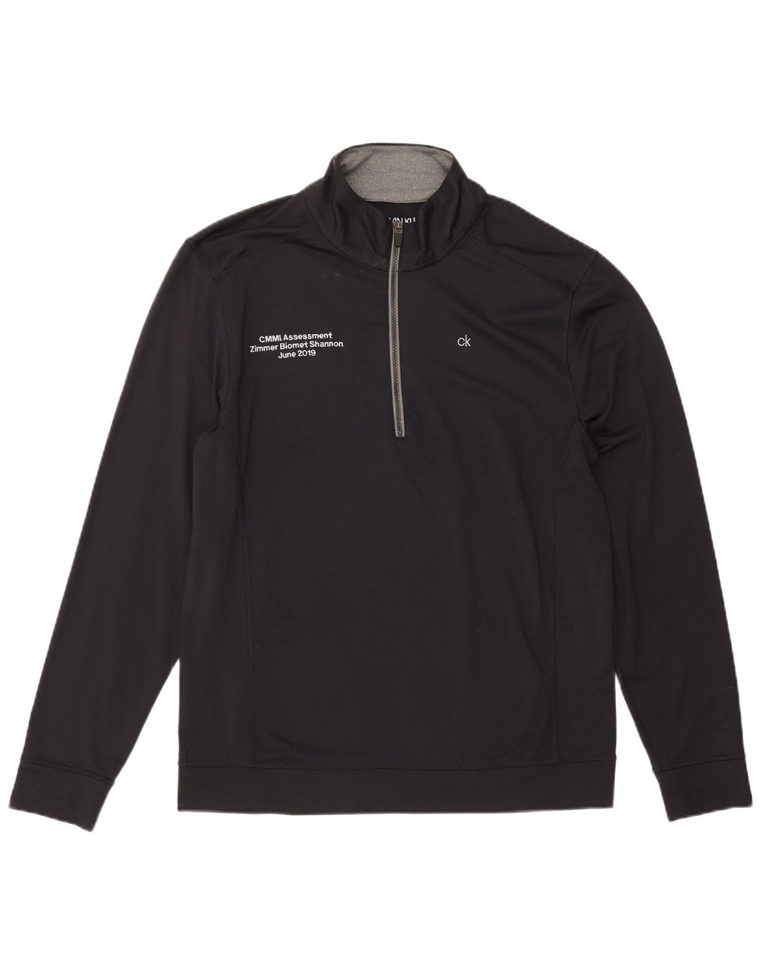 CALVIN KLEIN Ανδρική φόρμα αθλητικής φόρμας πουλόβερ με φερμουάρ γραφικό γκολφ στο επάνω μέρος μεγάλο μαύρο
