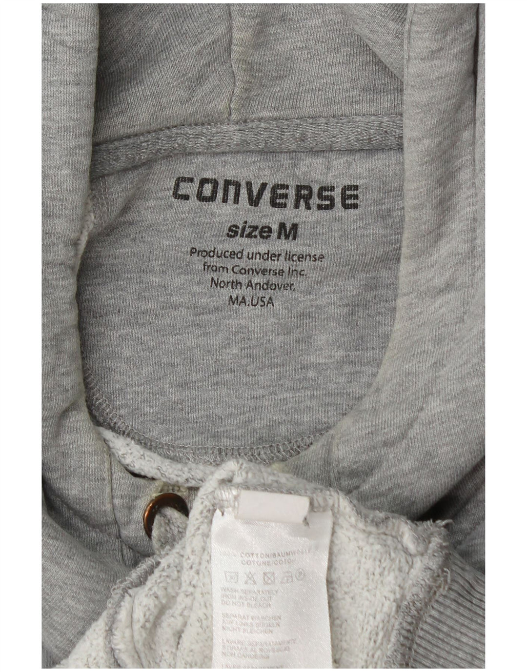 Ανδρικό γραφικό κουκούλα Converse, βαμβακερό μεσαίο γκρι