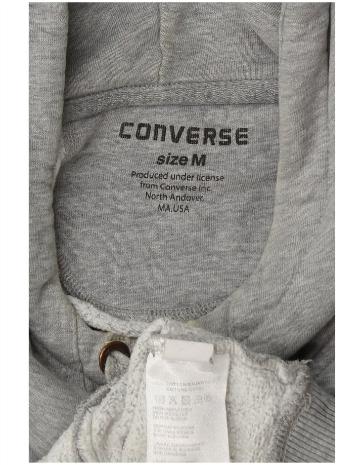 Ανδρικό γραφικό κουκούλα Converse, βαμβακερό μεσαίο γκρι
