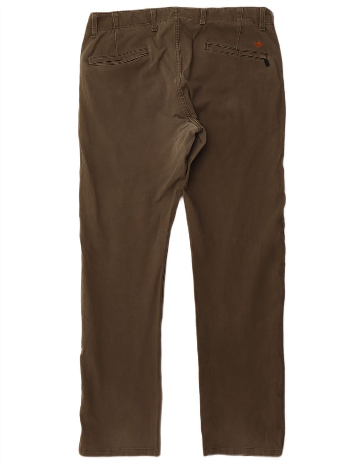 DOCKERS Ανδρικό παντελόνι Chino Slim W34 L32 Χακί Βαμβακερό