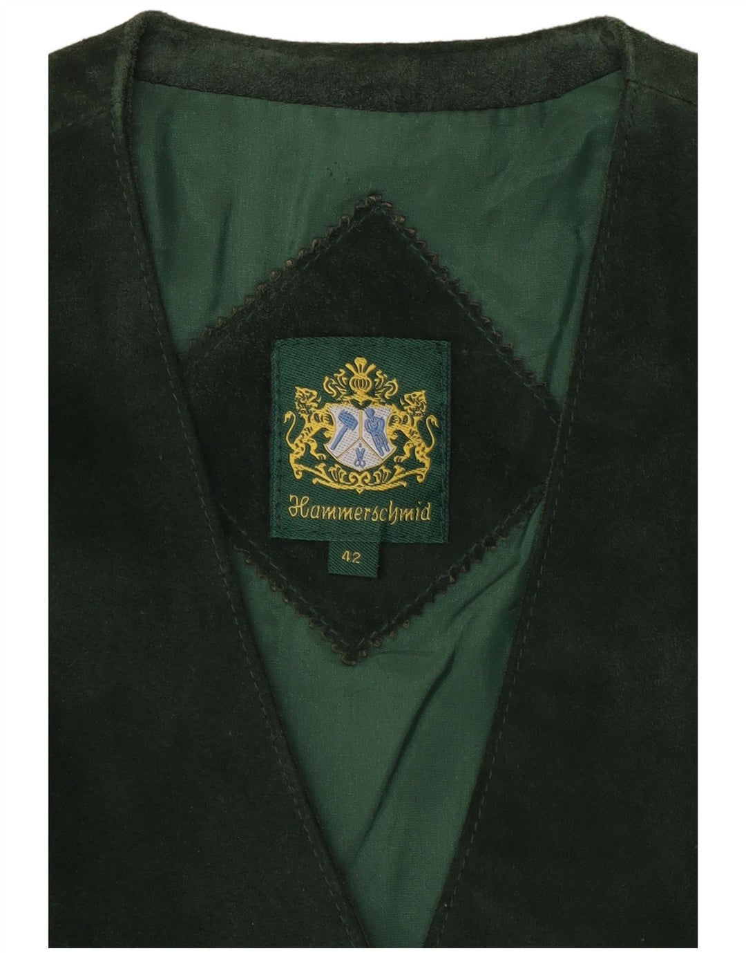 HAMMERSCHMID Γυναικείο σουέτ γιλέκο EU 42 Μεγάλο πράσινο δέρμα