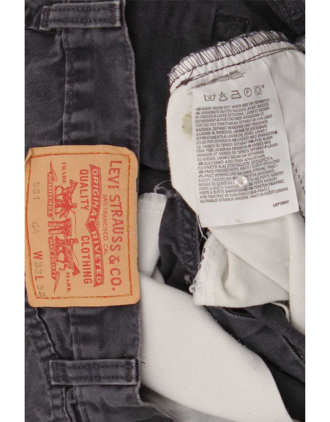 Levi's Mens 581 Straight Jeans W32 L32 Γκρι βαμβακερό