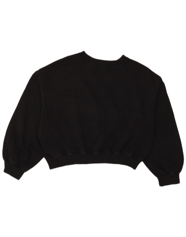 Γυναικεία φούτερ Zara Crop Oversized Jumper UK 14 Medium Black Cotton