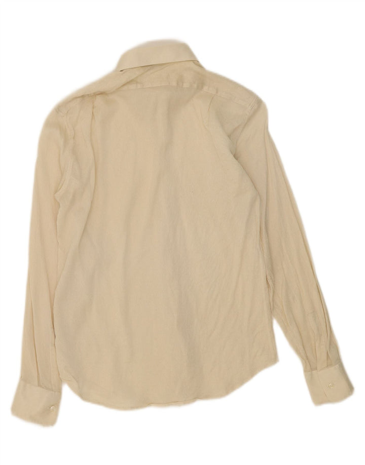VINTAGE Womens Shirt Size 15 38 Medium Beige Vintage Vintage and Second-Hand Vintage from Messina Hembry 