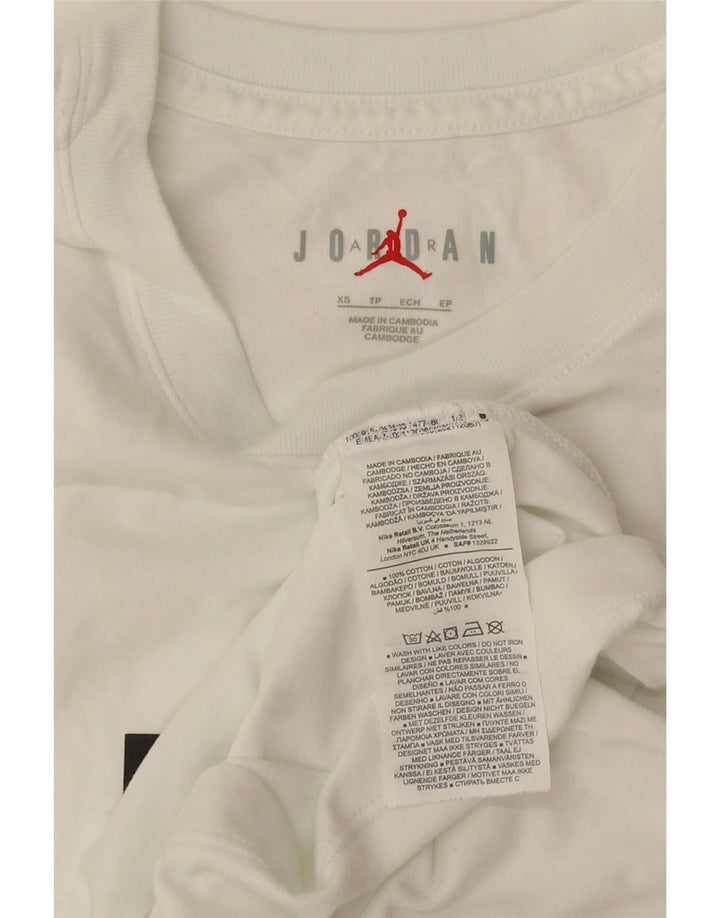 Jordan Ανδρικό γραφικό T-Shirt Top XS Λευκό βαμβακερό
