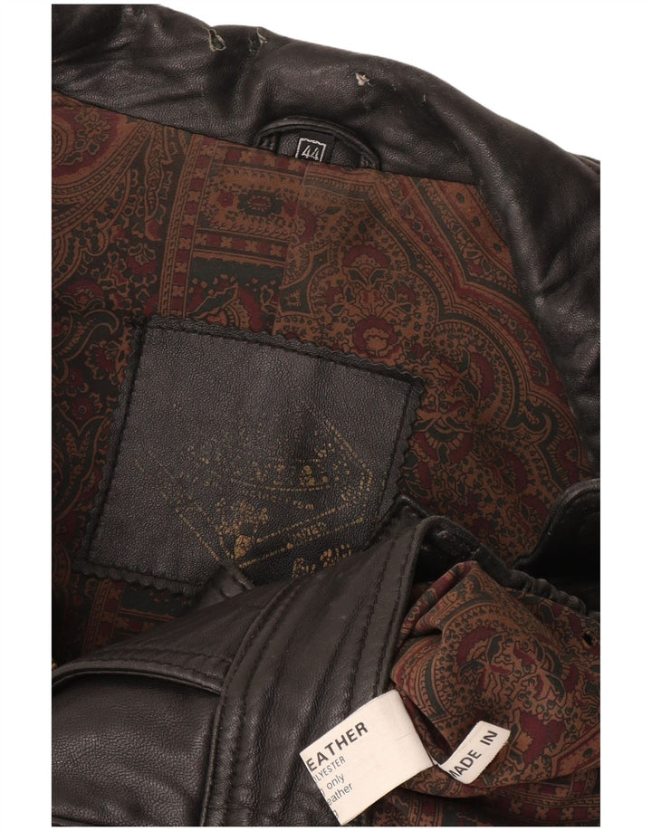 Vintage Ανδρικό Δερμάτινο Μπουφάν UK 44 2XL Μαύρο Δερμάτινο