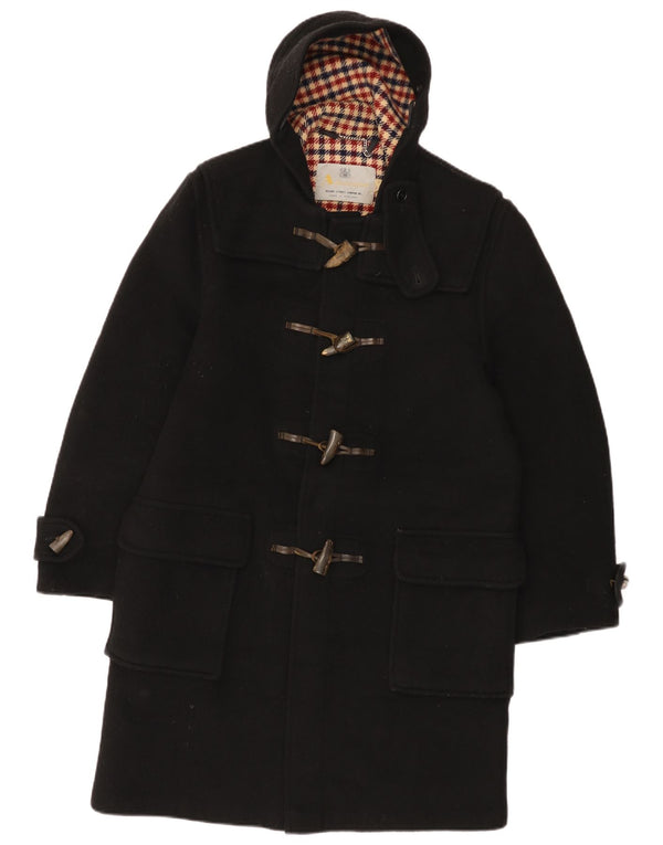 Aquascutum Ανδρικό παλτό Duffle με κουκούλα UK 36 Small Black New Wool