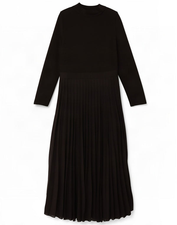 Zara Γυναικείο μακρυμάνικο Maxi Φόρεμα UK 14 Large μαύρο ελαστάν