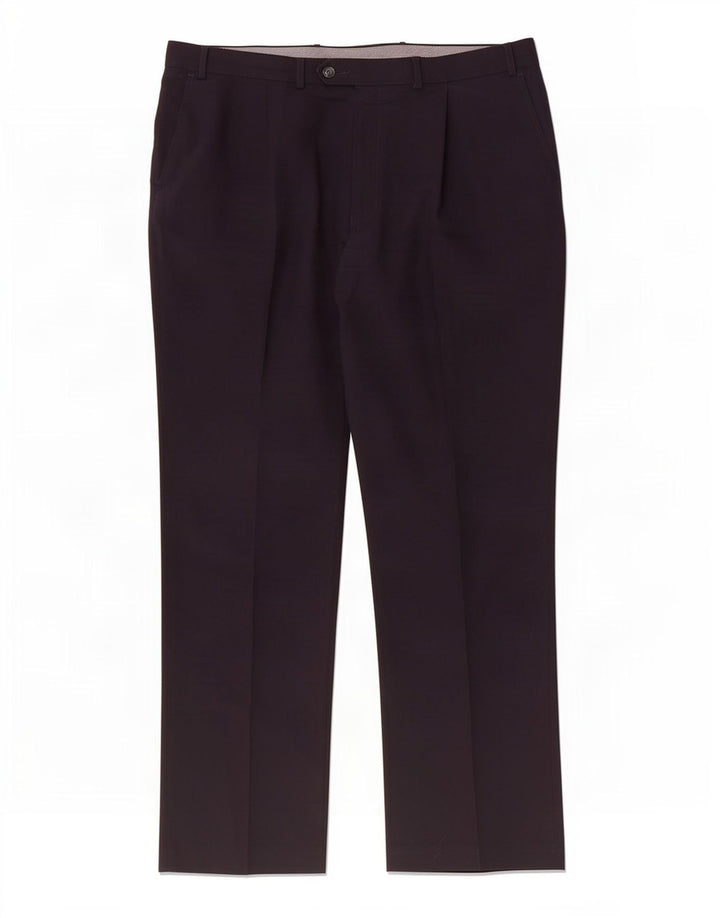 Marks & Spencer Ανδρικό παντελόνι με καρφίτσα W40 L33 Navy Blue Polyester