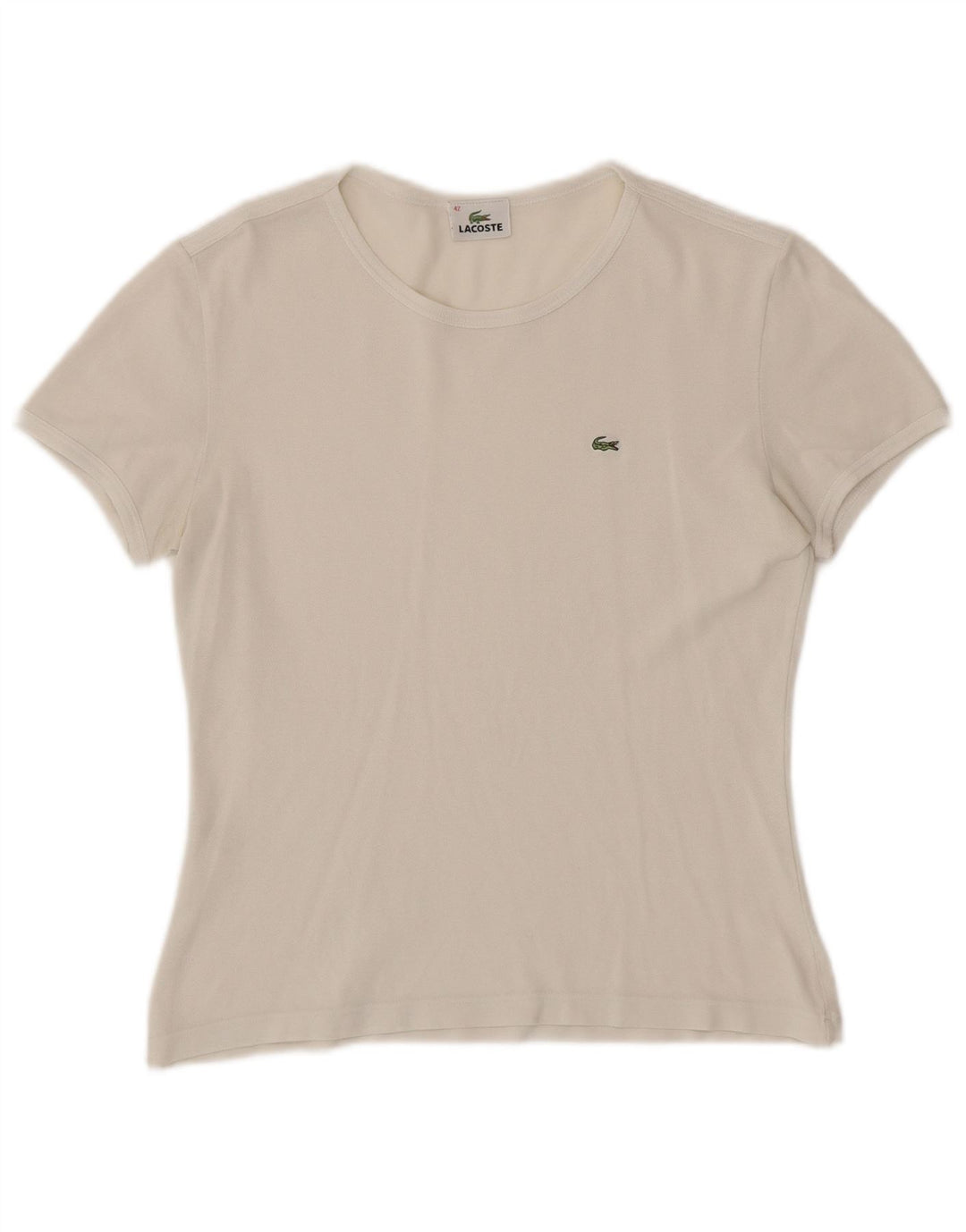 Γυναικείο T-Shirt LACOSTE Top Size 42 Large Λευκό