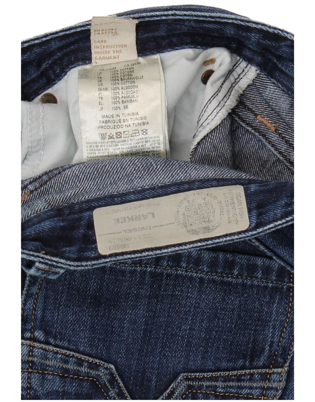 DIESEL Ανδρικό Larkee Regular Straight Jeans W33 L32 Navy Blue Cotton