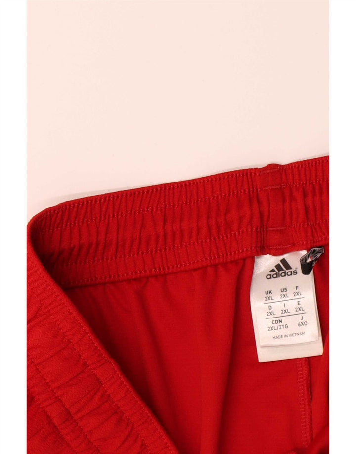 Ανδρικό αθλητικό σορτς Adidas Climalite 2XL Red Colourblock Πολυεστέρας
