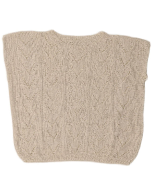 Vintage γυναικείο Crop Vest Tank Top UK 14 Large White