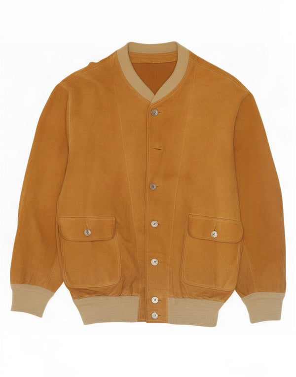 Vintage Ανδρικό Suede Bomber Jacket UK 38 Medium Brown