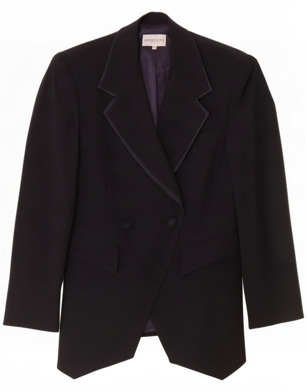 Sportstaff Womens 1 Button Blazer Jacket IT 42 Medium Navy Blue Wool